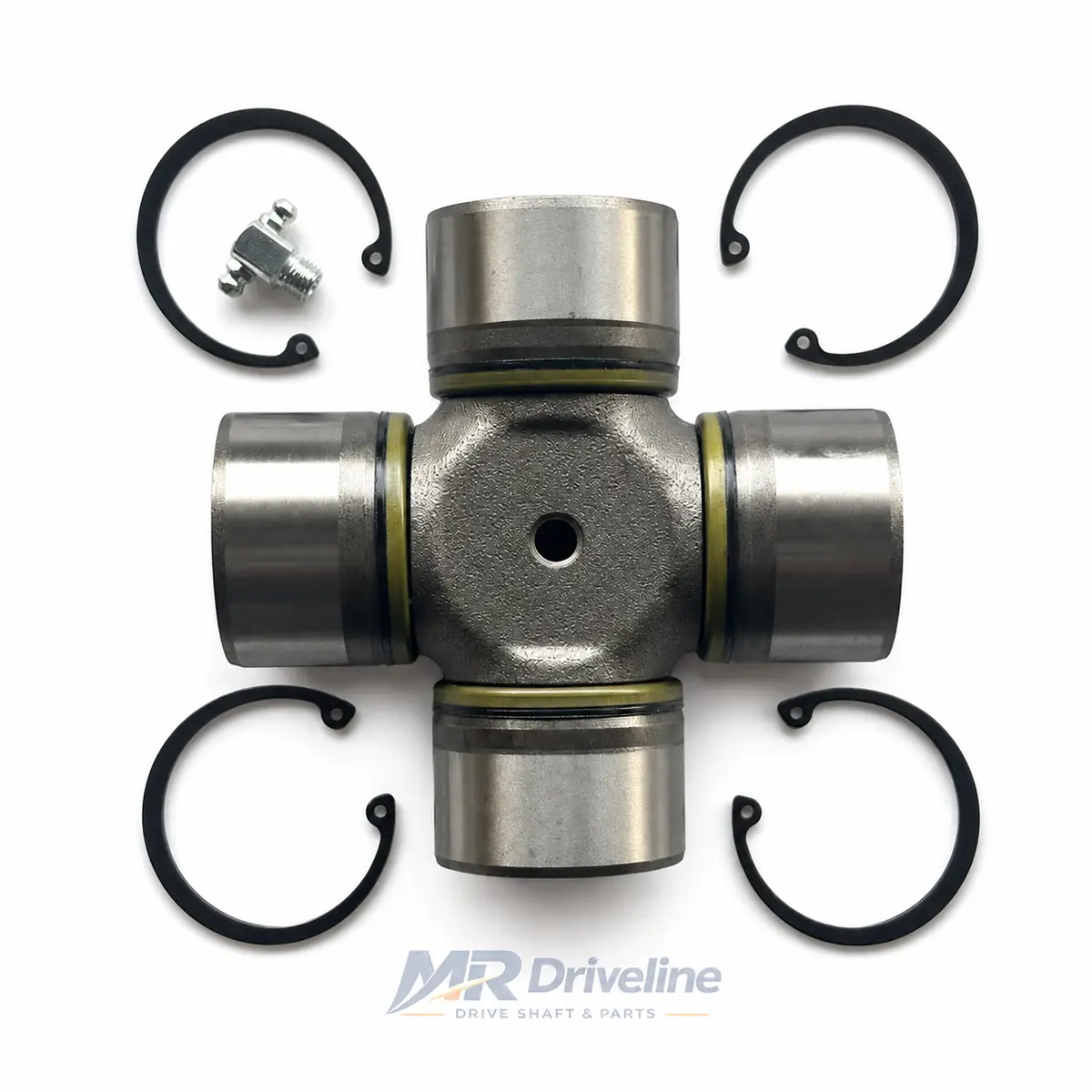57x144 Universal Joint 1 57x144 universal joint with circlips and grease fitting - MR Driveline